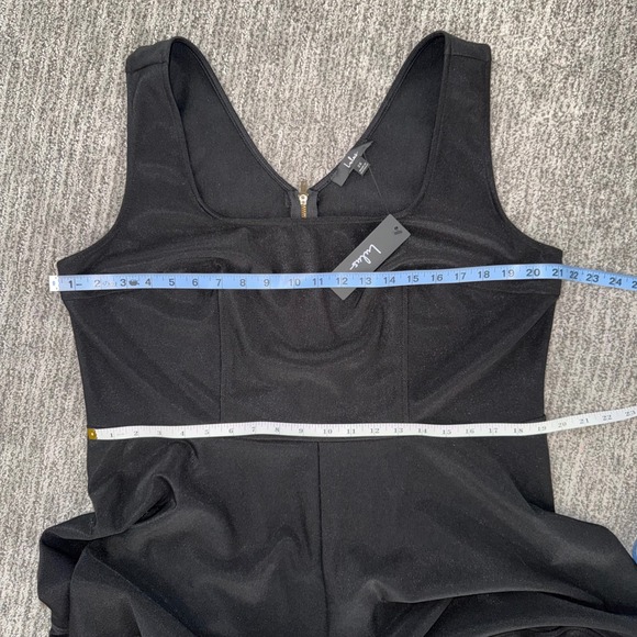 Lulus Black Sleeveless Square Neck Fit and Flare Zipper Dress Plus Size 2X - Picture 9 of 10